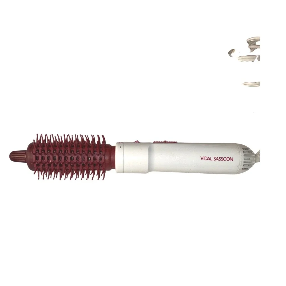 Vidal Sassoon Hot Air Brush Styler White Burgundy VS432 250W Curl Release